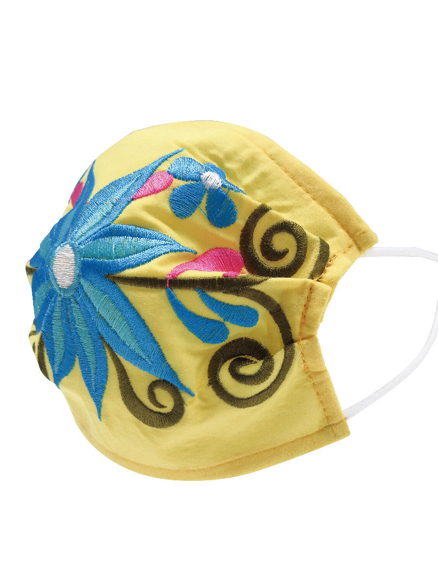 Floral Mexican Face Mask - Cubrebocas Bordado Floral - ID: 125590 Face Mask Don Max Default Title