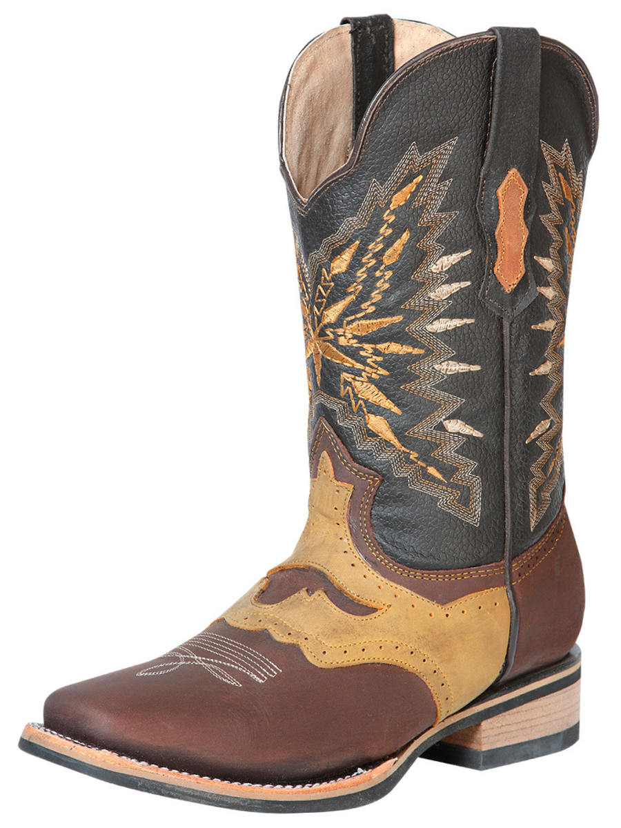Rodeo Cowboy Boots with Genuine Leather Mask for Men 'El General' - ID: 126232