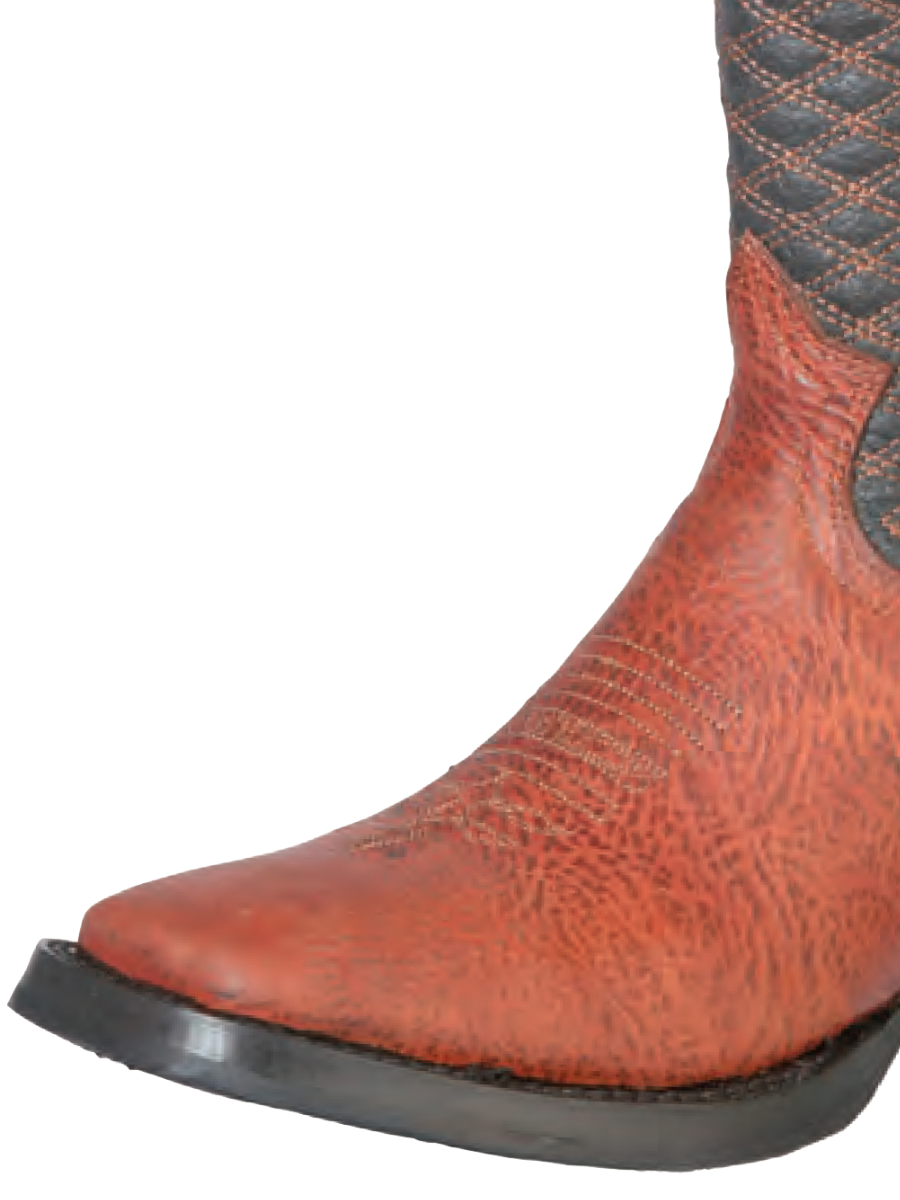 Classic Genuine Leather Rodeo Cowboy Boots for Men 'Buffalo & Bull' - ID: 126240 Cowboy Boots Buffalo & Bull