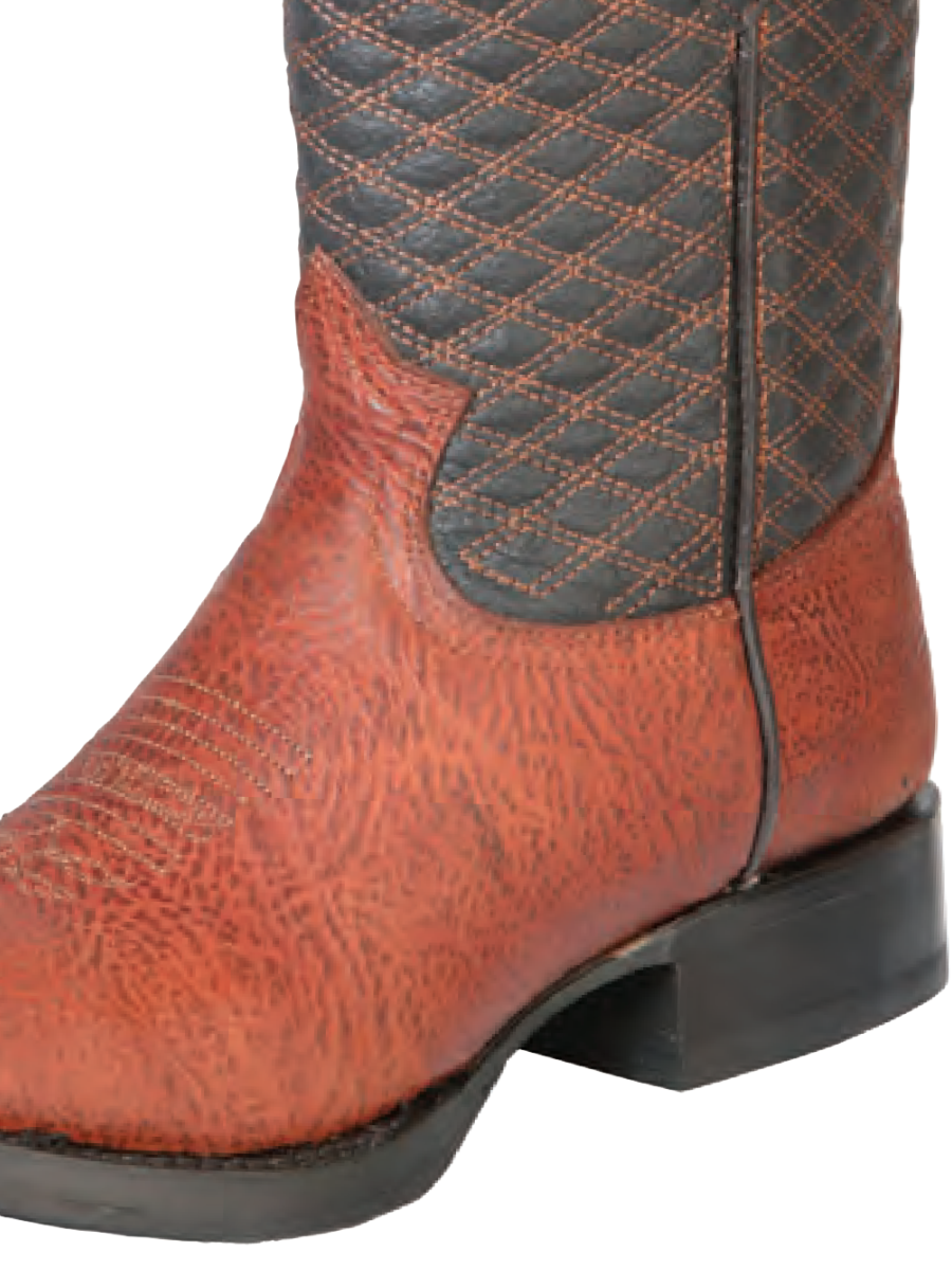 Classic Genuine Leather Rodeo Cowboy Boots for Men 'Buffalo & Bull' - ID: 126240 Cowboy Boots Buffalo & Bull
