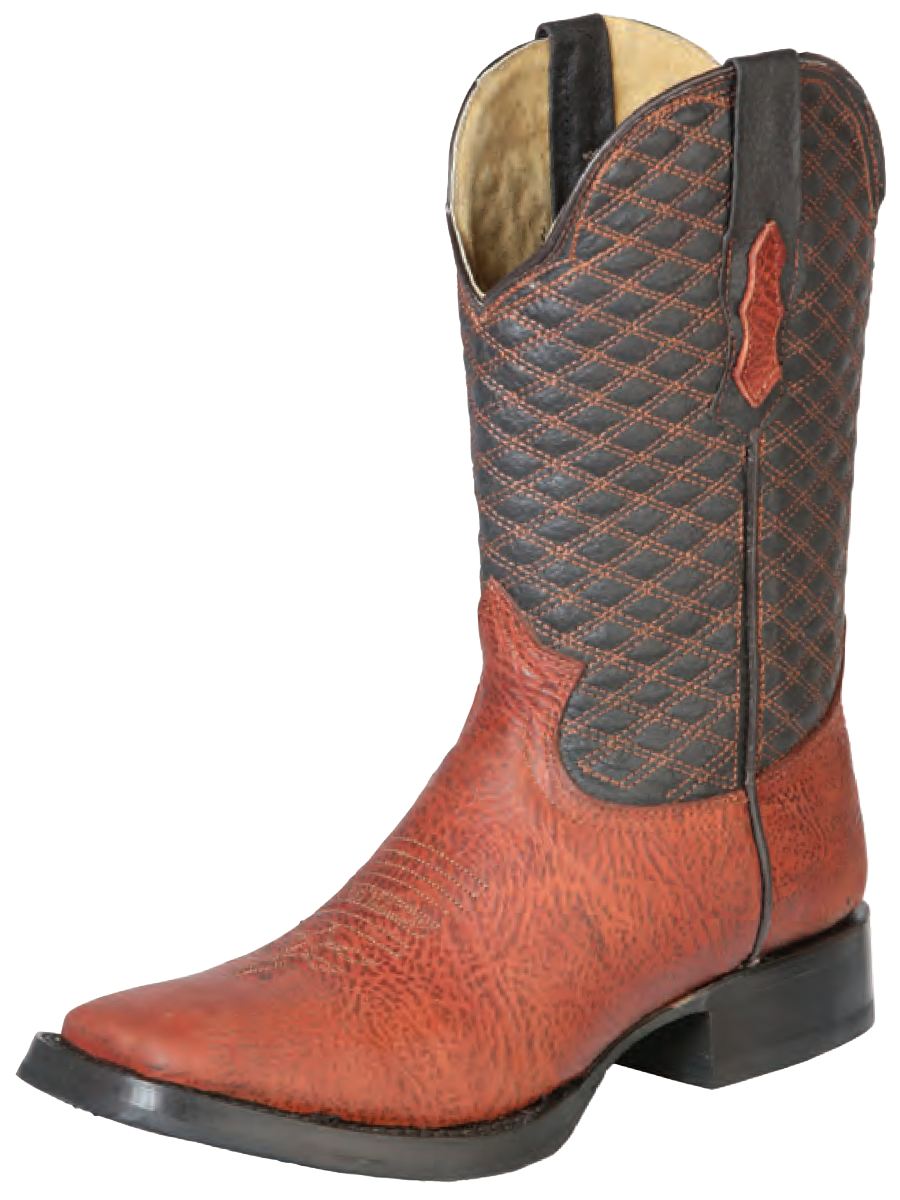 Classic Genuine Leather Rodeo Cowboy Boots for Men 'Buffalo & Bull' - ID: 126240 Cowboy Boots Buffalo & Bull Cognac