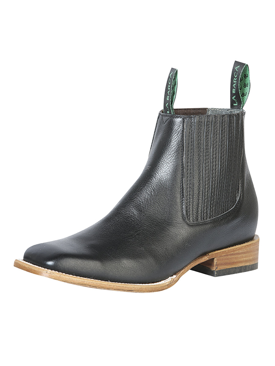 Botines Vaqueros Rodeo Clasicos de Piel Genuina para Hombre 'La Barca' - ID: 126412 Botines Vaqueros Rodeo La Barca Negro