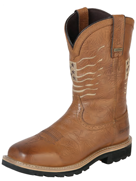 Goodyear Construction Waterproof Work Boots USA Flag with Genuine Leather Soft Toe for Men 'Centennial' - ID: 126417