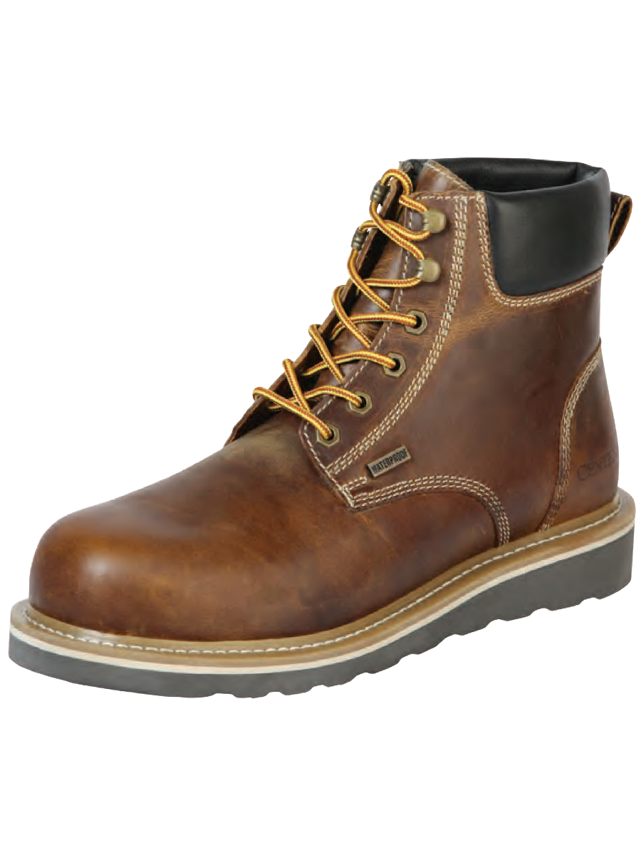 Waterproof Work Boots with Goodyear Lace Construction with Genuine Leather Fiber Toe for Men 'Centenario' - ID: 126420 Waterproof Work Boots Centenario Tan