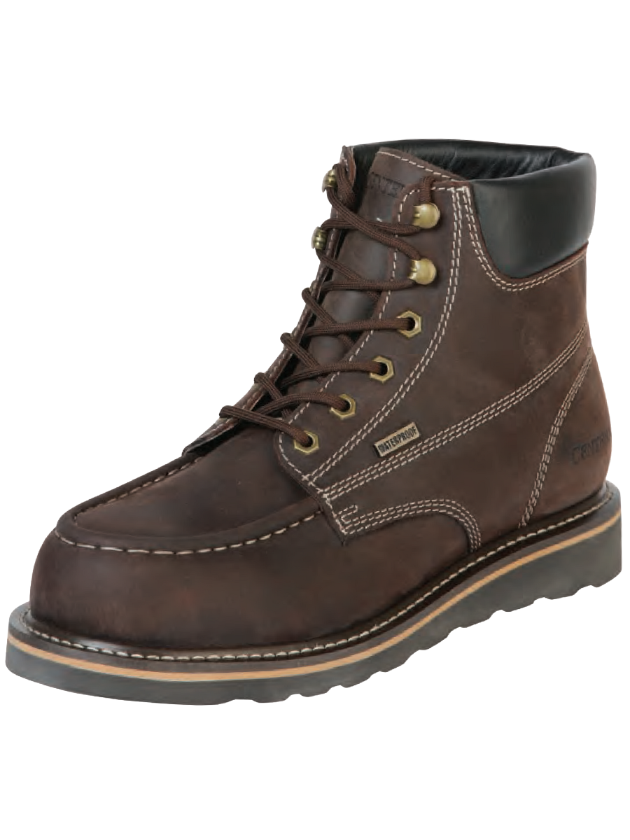 Waterproof Work Boots with Goodyear Lace Construction with Genuine Leather Fiber Toe for Men 'Centenario' - ID: 126422 Waterproof Work Boots Centenario Dark Brown