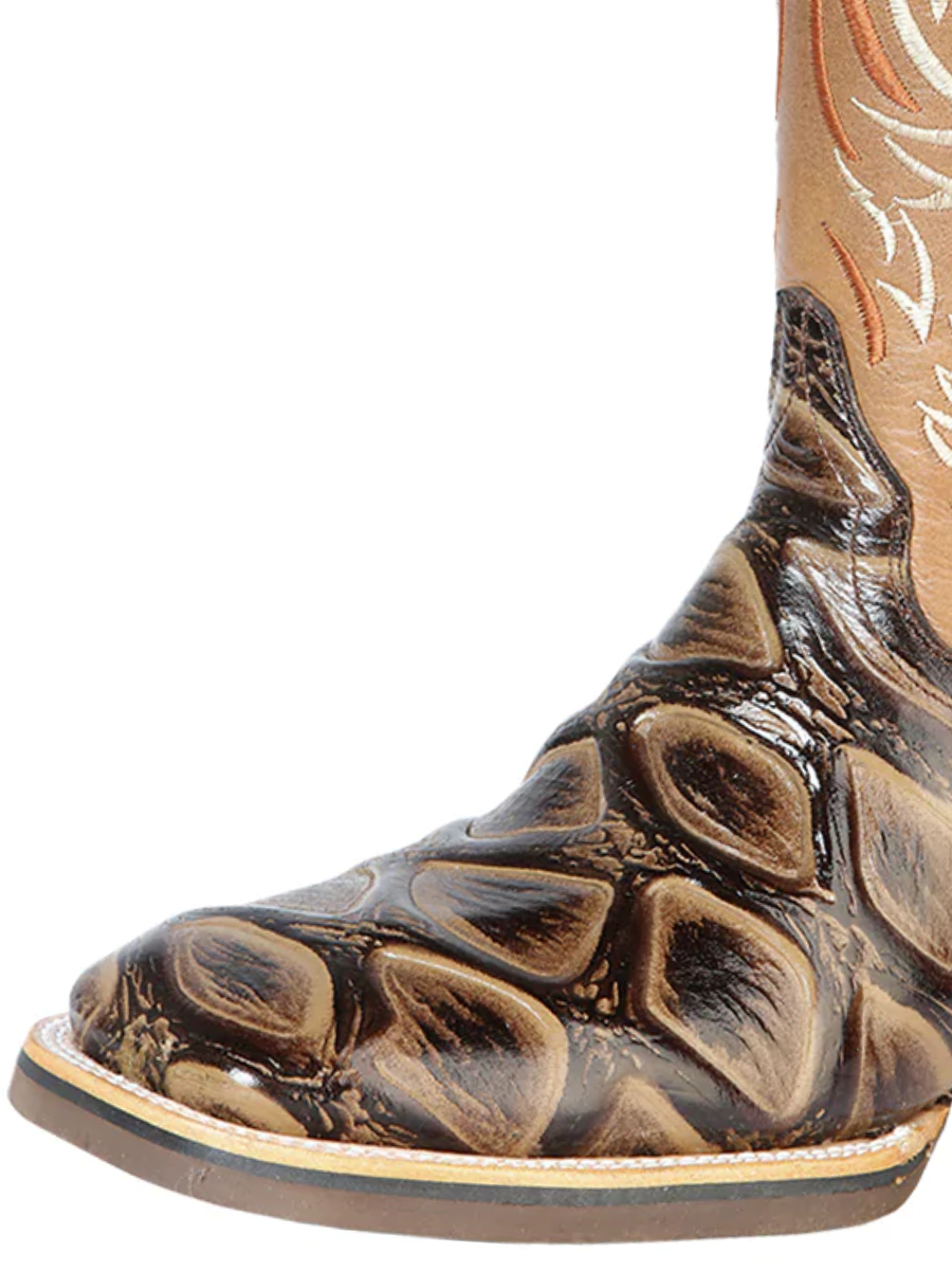 Imitation Jumbo Fish Cowboy Boots Engraved in Cowhide Leather for Men 'Jar Boot's' - ID: 126478 Cowboy Boots Jar Boot's