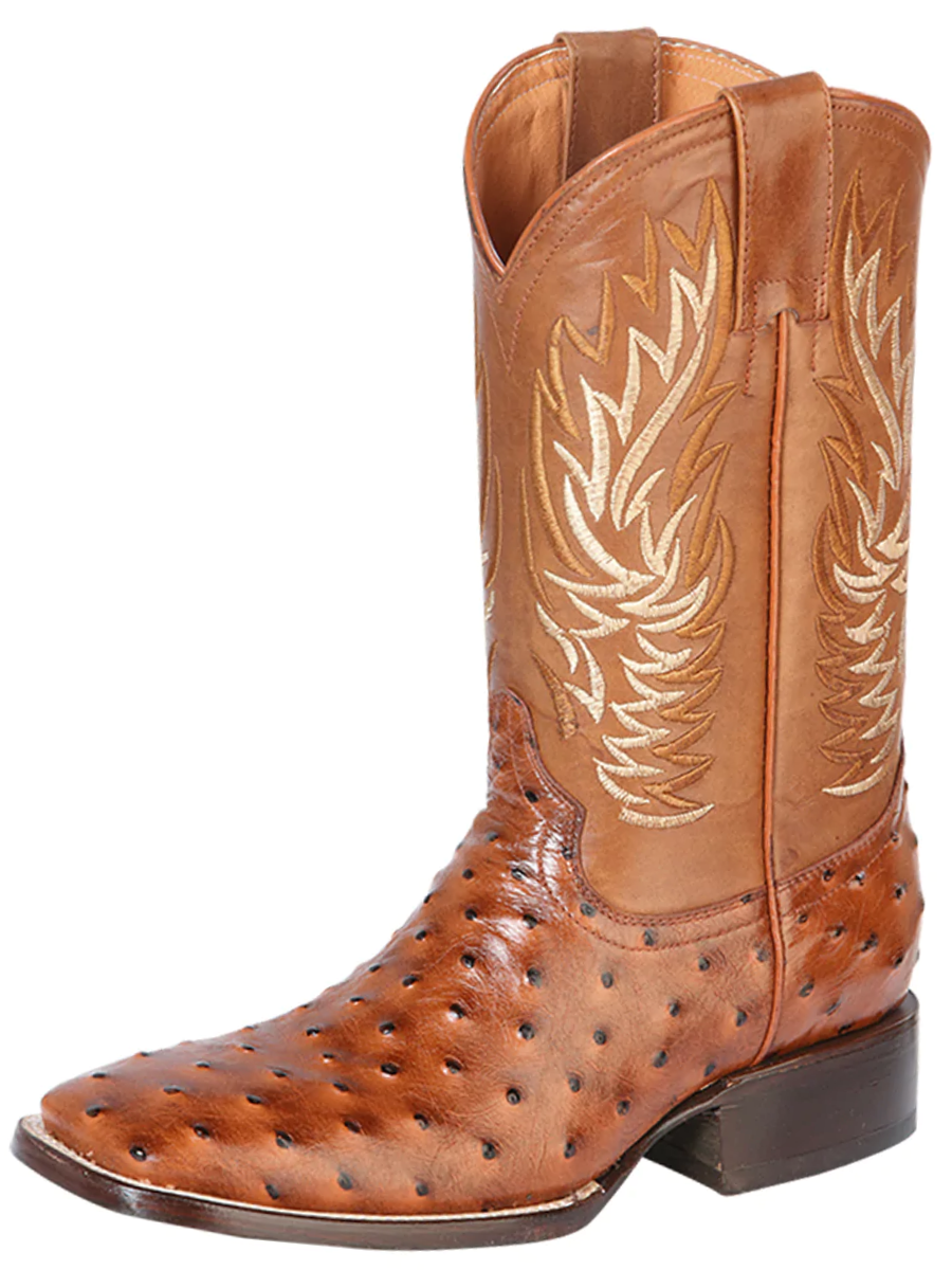 Cowboy Boots Imitation Ostrich Engraved in Cow Leather for Men 'Jar Boot's' - ID: 126481