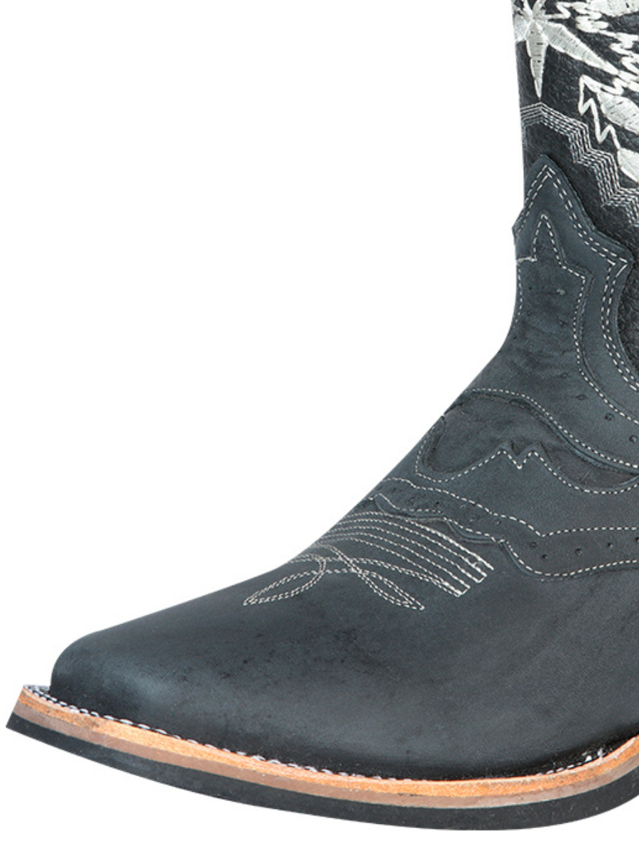 Rodeo Cowboy Boots with Genuine Leather Mask for Men 'El General' - ID: 126521