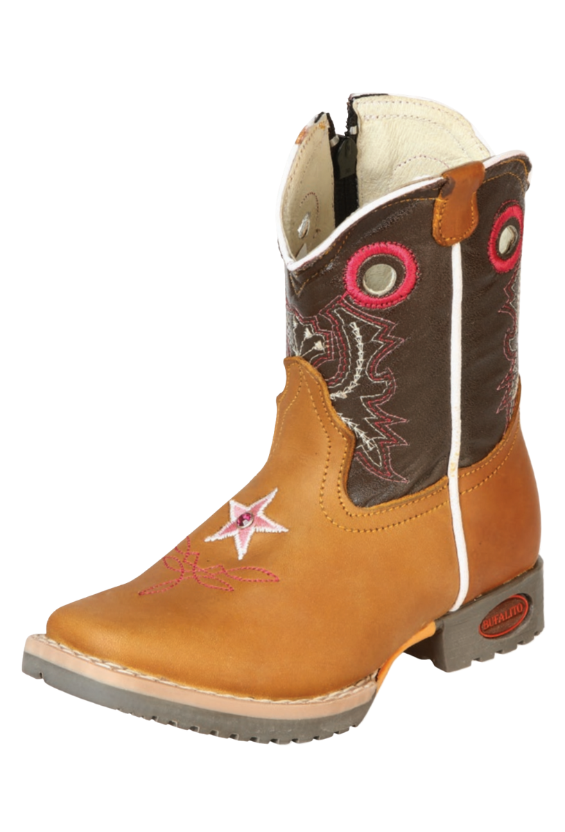 Kids - Classic Genuine Leather Rodeo Cowboy Boots for Babies 'El General' - ID: 126580