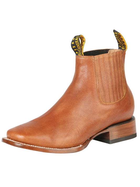 Classic Genuine Leather Rodeo Cowboy Ankle Boots for Men 'El General' - ID: 126605 Western Ankle Boots El General Ocre