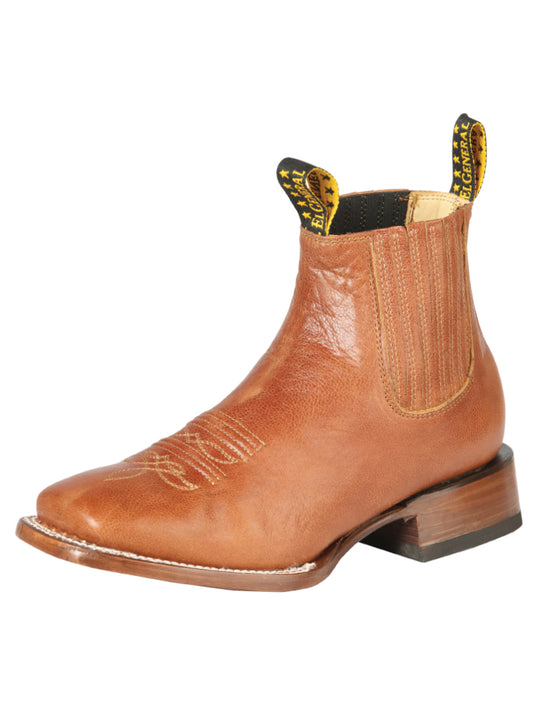 Classic Genuine Leather Rodeo Cowboy Ankle Boots for Men 'El General' - ID: 126616 Western Ankle Boots El General Ocre
