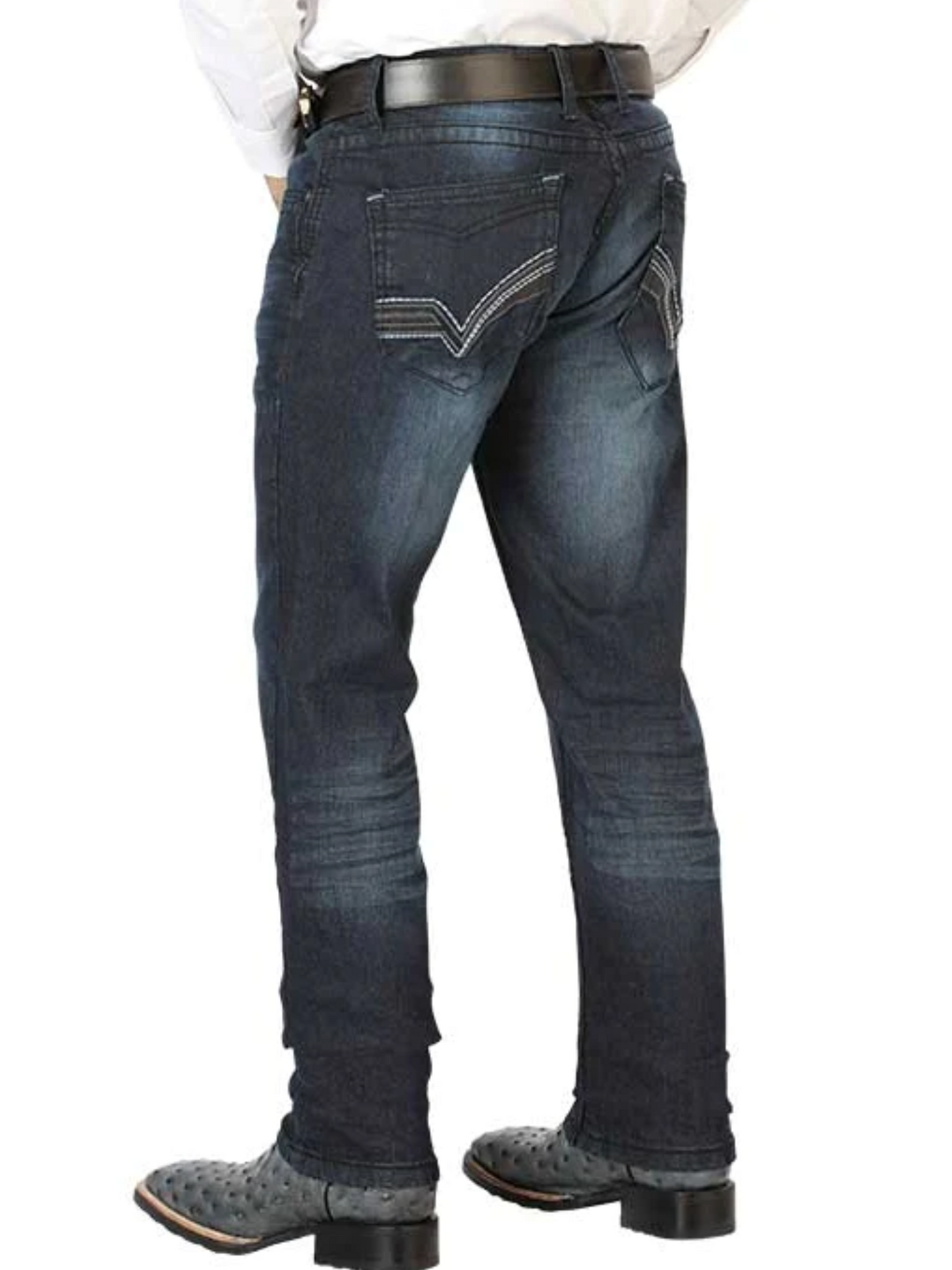 Pantalon de Mezclilla Casual Azul Oscuro para Hombre 'El Norteño' - ID: 126634 Denim Jeans El Norteño 