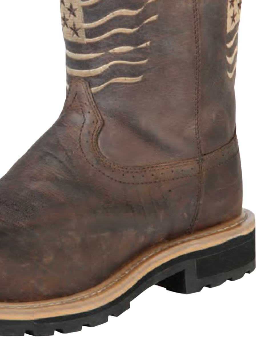 Goodyear Waterproof Construction Work Boots USA Flag with Genuine Leather Soft Toe for Men 'Centenario' - ID: 126725 Waterproof Work Boots Centenario