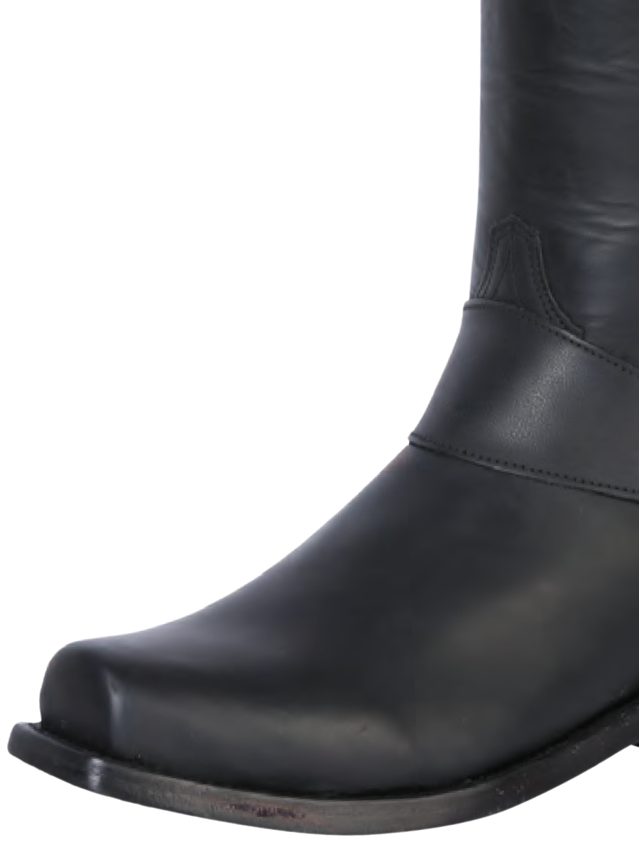 Classic Biker Boots with Genuine Leather Harness for Men 'El General' - ID: 134