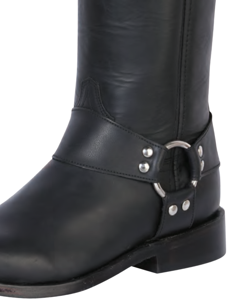 Classic Biker Boots with Genuine Leather Harness for Men 'El General' - ID: 134 Biker Boots El General