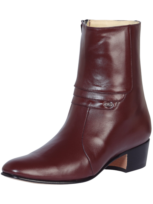 Classic Dress Boots with Goat Leather Closure for Men 'El Besserro' - ID: 1912 Dress Boots El Besserro Vino
