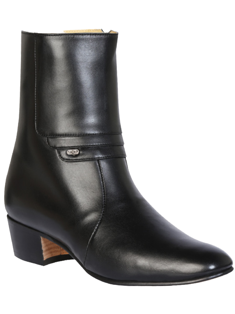 Classic Dress Ankle Boots with Goatskin Closure for Men 'El Besserro' - ID: 199