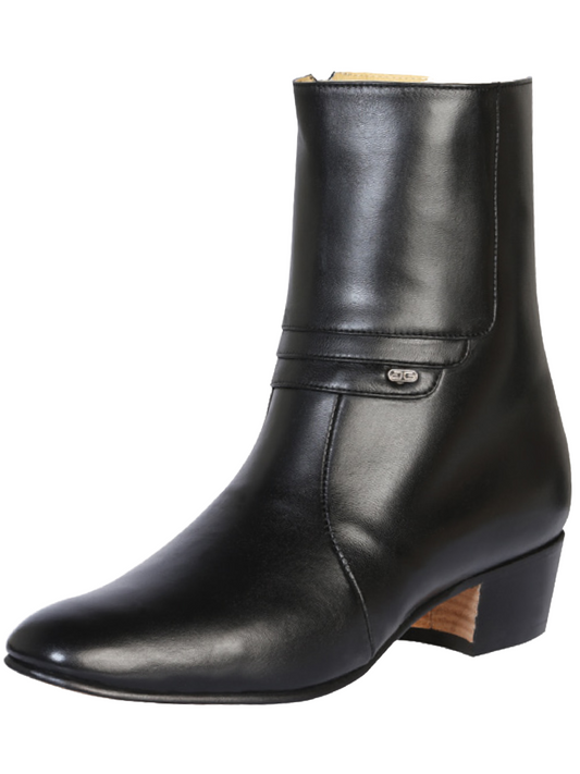 Classic Dress Ankle Boots with Goatskin Closure for Men 'El Besserro' - ID: 199