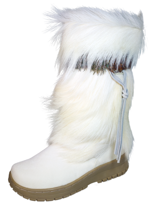 Botas de Invierno para la Nieve de Piel Genuina con Pelo/Pelo de Cabra para Mujer 'Bearpaw' - ID: 7108 Botas Invernales Bearpaw Blanco