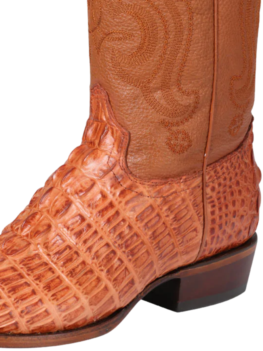 Cowboy Boots Imitation of Caiman Tail Engraving in Cow Leather for Men 'The Lord of the Skies' - ID: 40841