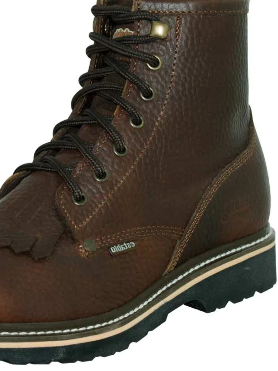 Genuine Leather Soft Toe Lace-up Work Boots for Men 'Stable' - ID: 40963