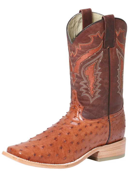 Original Ostrich Exotic Rodeo Cowboy Boots for Men '100 Years' - ID: 42152 Cowboy Boots 100 Years Brandy