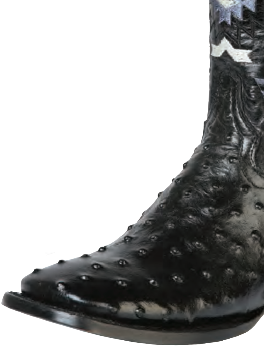 Rodeo Cowboy Boots Imitation Ostrich Engraved in Cowhide Leather for Men 'El General' - ID: 51240 Cowboy Boots El General