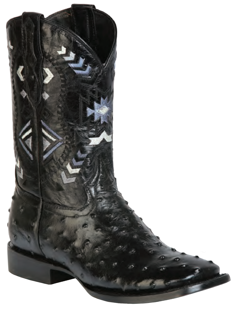 Rodeo Cowboy Boots Imitation Ostrich Engraved in Cowhide Leather for Men 'El General' - ID: 51240 Cowboy Boots El General