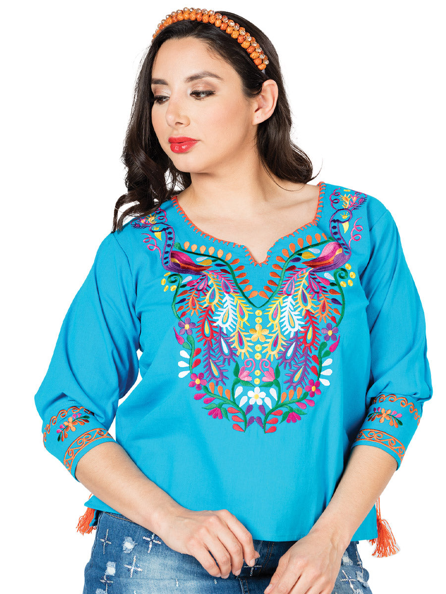 Handmade Peacock Embroidered Blouse for Woman