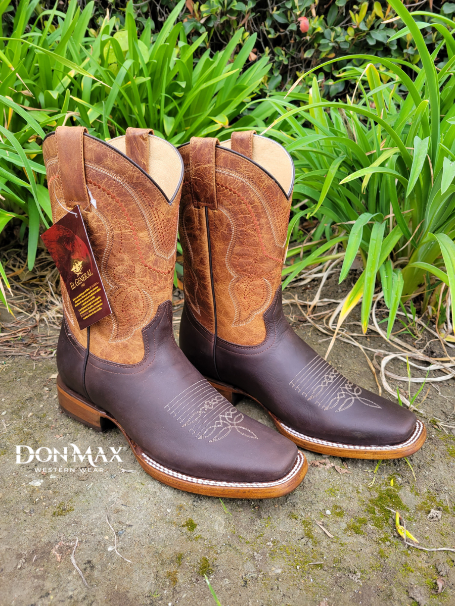 Classic Genuine Leather Rodeo Cowboy Boots for Men 'El General' - ID: 42996