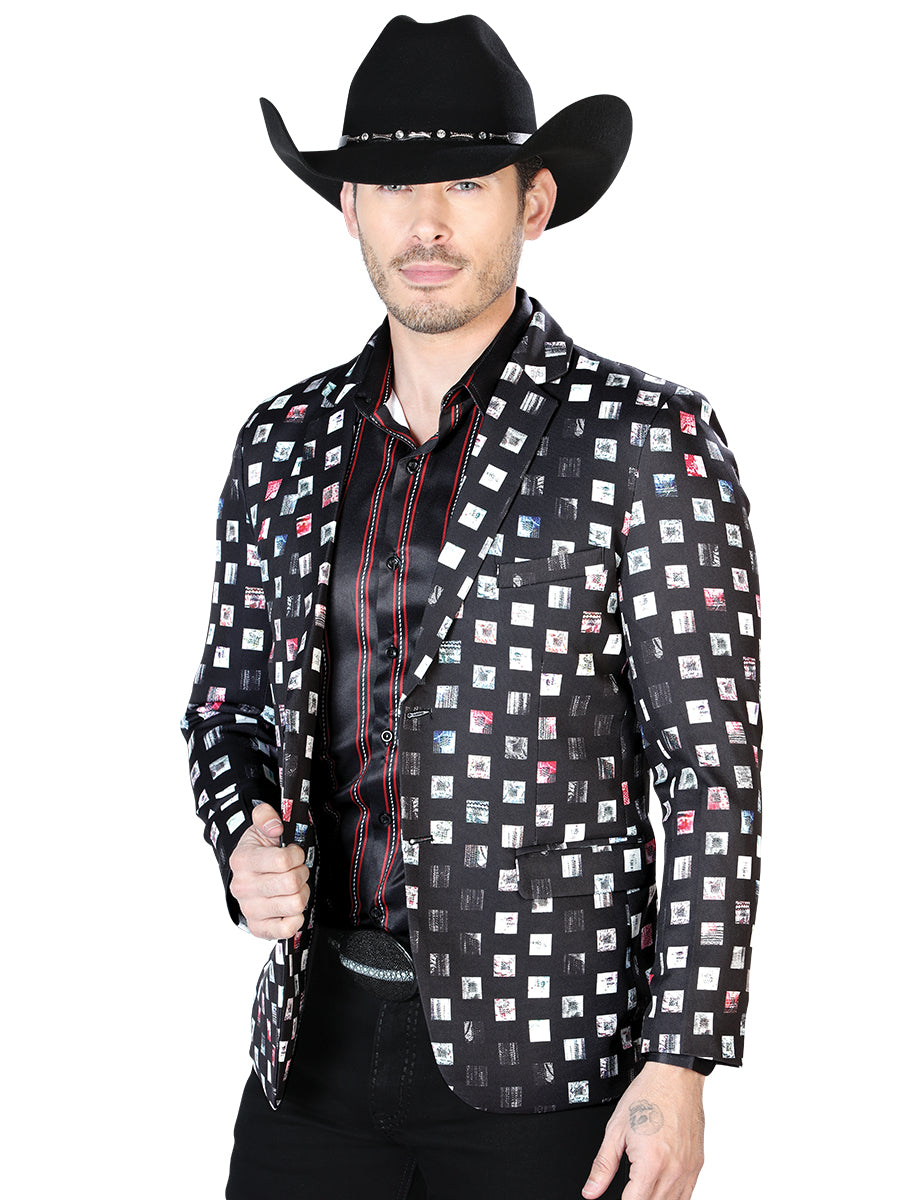 Black Printed Jacket for Men 'The Lord of the Skies' - ID: 44003