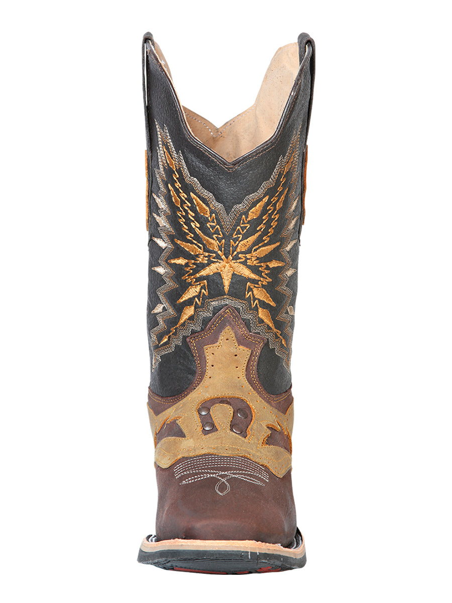Botas Vaqueras Rodeo con Antifaz de Piel Genuina para Hombre 'El General' - ID: 126230 Cowboy Boots El General 