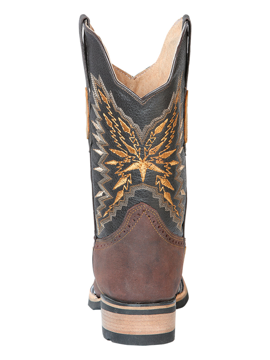 Botas Vaqueras Rodeo con Antifaz de Piel Genuina para Hombre 'El General' - ID: 126230 Cowboy Boots El General 