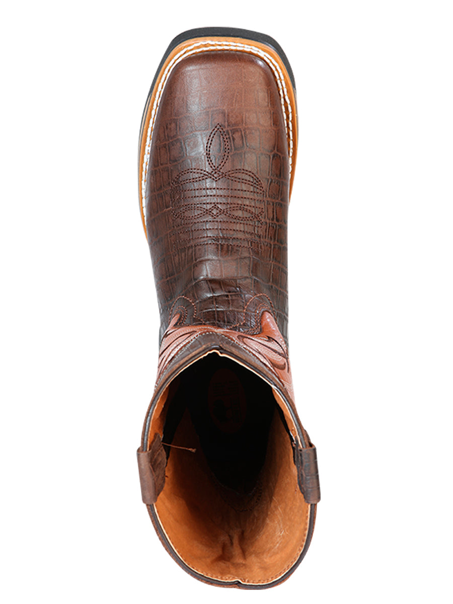 Men's Genuine Leather Soft Toe Pull-On Tube Work Boots 'Buffalo & Bull' - ID: 126461 Work Boots Buffalo & Bull