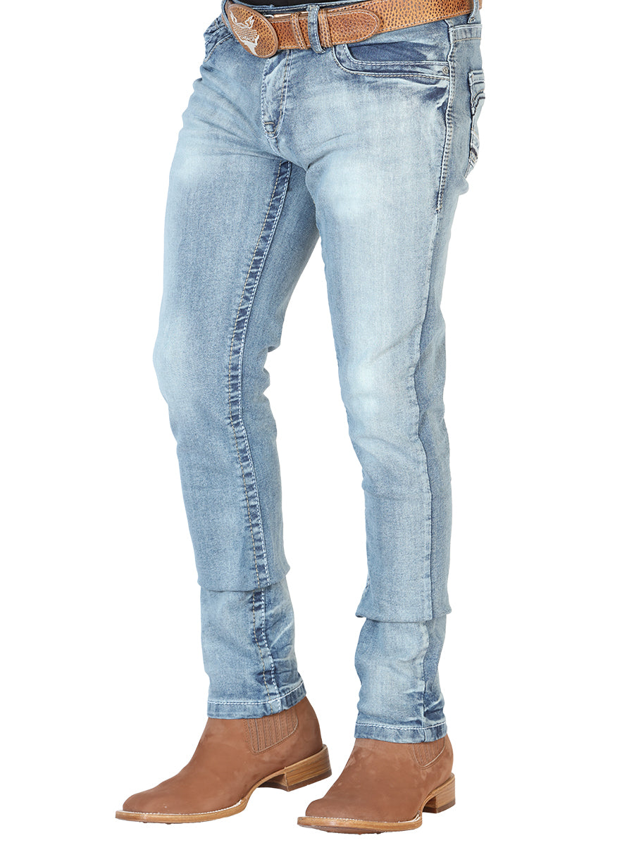 Pantalon de Mezclilla Casual Azul Claro para Hombre 'El Norteño' - ID: 126630 Denim Jeans El Norteño Light Blue